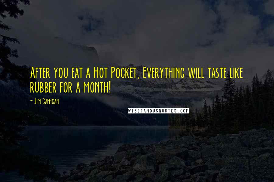 Jim Gaffigan Quotes: After you eat a Hot Pocket, Everything will taste like rubber for a month!