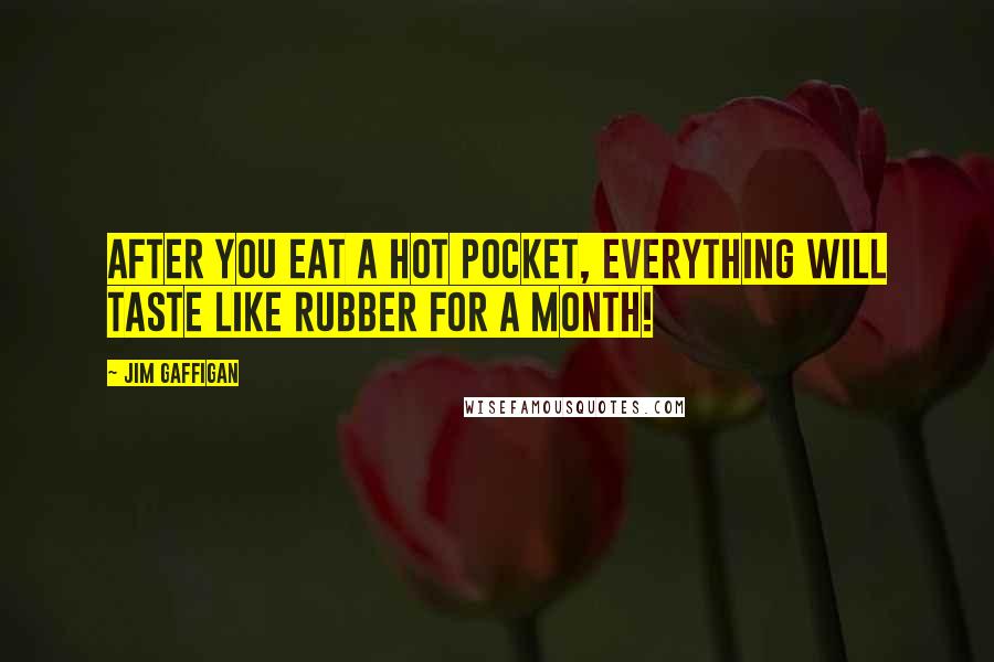 Jim Gaffigan Quotes: After you eat a Hot Pocket, Everything will taste like rubber for a month!