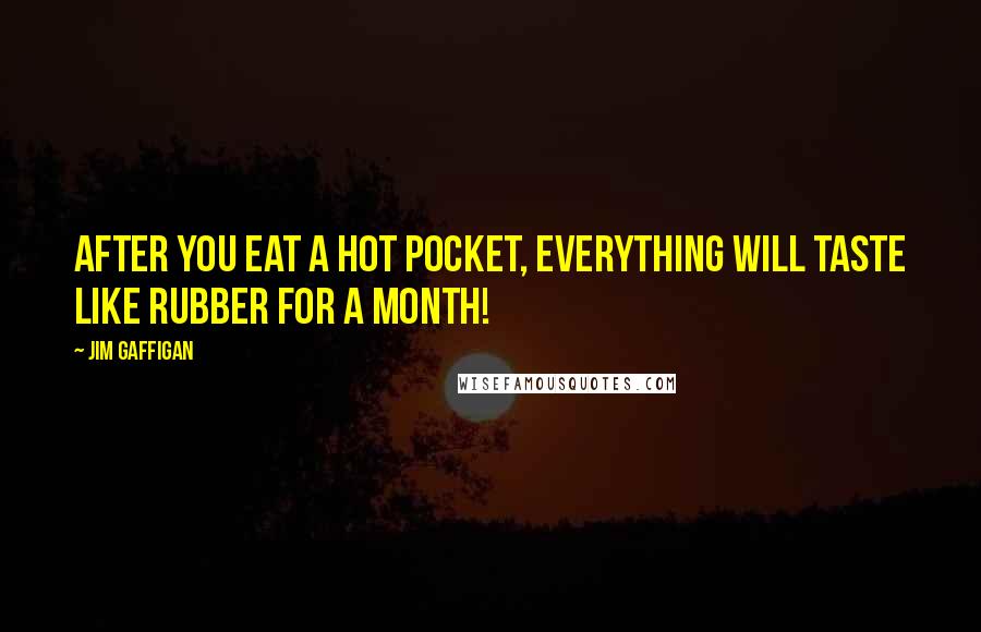 Jim Gaffigan Quotes: After you eat a Hot Pocket, Everything will taste like rubber for a month!