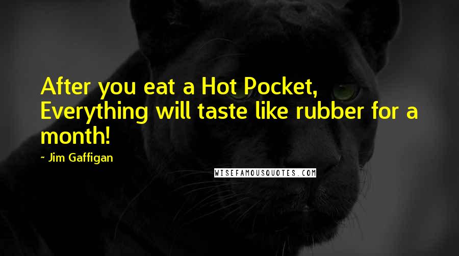 Jim Gaffigan Quotes: After you eat a Hot Pocket, Everything will taste like rubber for a month!