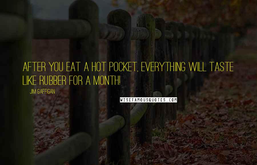 Jim Gaffigan Quotes: After you eat a Hot Pocket, Everything will taste like rubber for a month!
