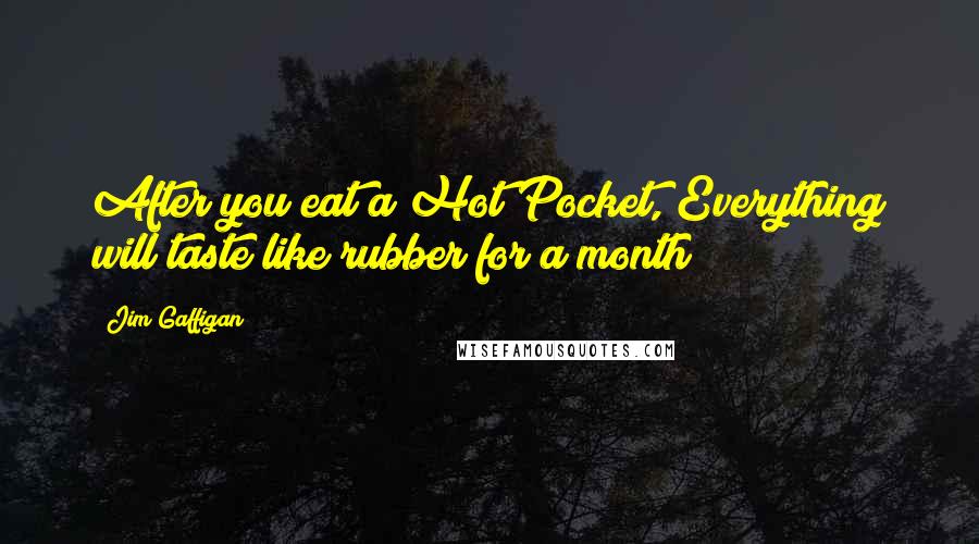 Jim Gaffigan Quotes: After you eat a Hot Pocket, Everything will taste like rubber for a month!