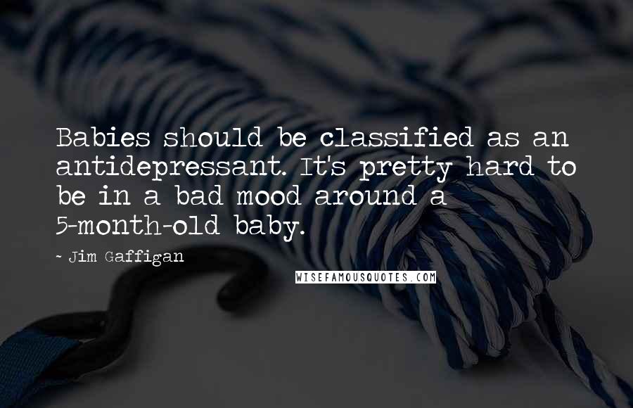 Jim Gaffigan Quotes: Babies should be classified as an antidepressant. It's pretty hard to be in a bad mood around a 5-month-old baby.