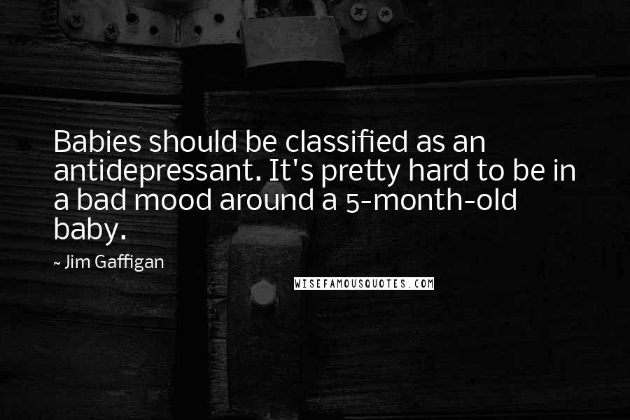 Jim Gaffigan Quotes: Babies should be classified as an antidepressant. It's pretty hard to be in a bad mood around a 5-month-old baby.