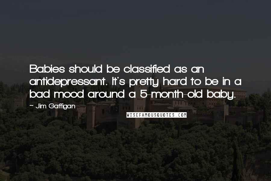 Jim Gaffigan Quotes: Babies should be classified as an antidepressant. It's pretty hard to be in a bad mood around a 5-month-old baby.