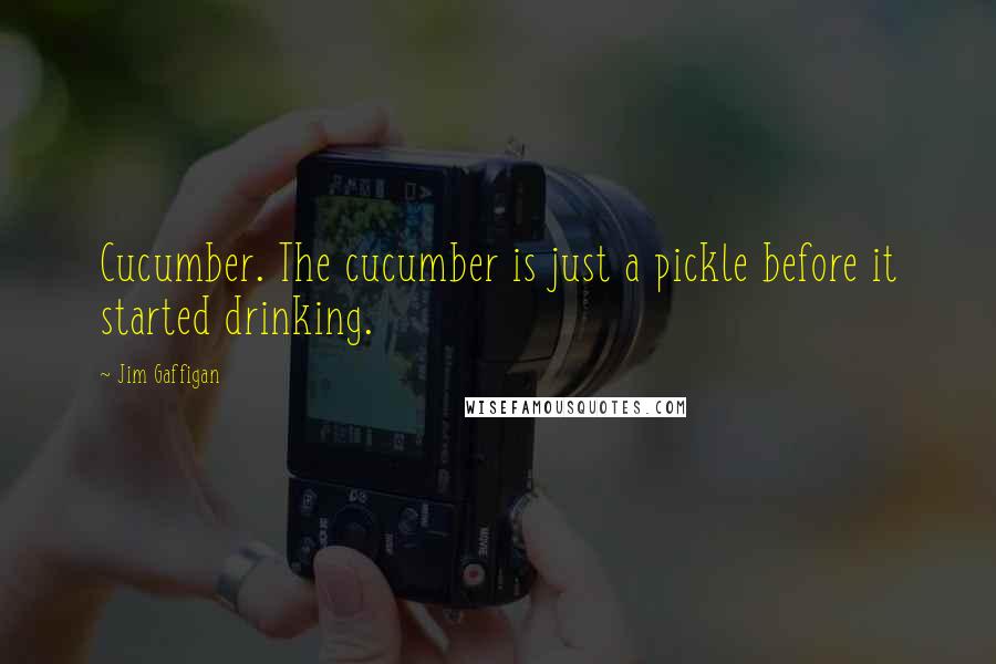 Jim Gaffigan Quotes: Cucumber. The cucumber is just a pickle before it started drinking.