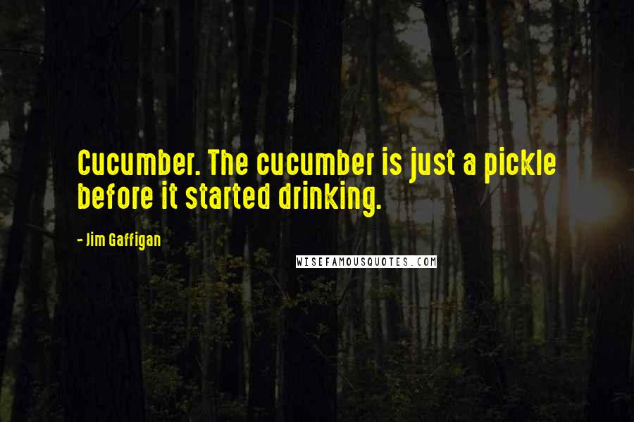 Jim Gaffigan Quotes: Cucumber. The cucumber is just a pickle before it started drinking.