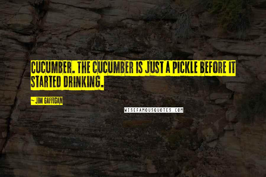 Jim Gaffigan Quotes: Cucumber. The cucumber is just a pickle before it started drinking.