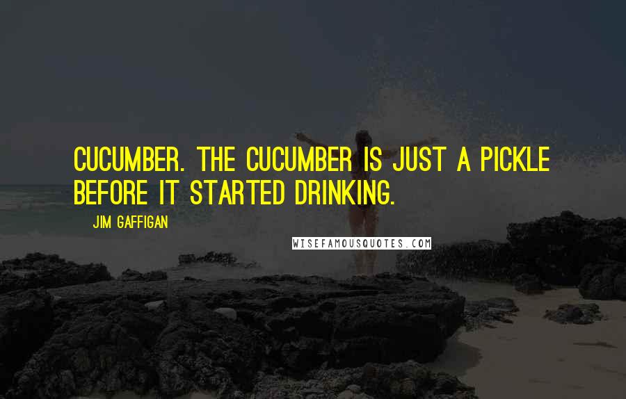 Jim Gaffigan Quotes: Cucumber. The cucumber is just a pickle before it started drinking.