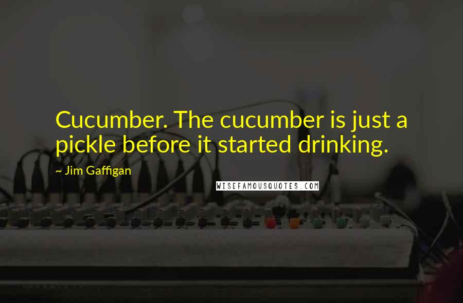 Jim Gaffigan Quotes: Cucumber. The cucumber is just a pickle before it started drinking.