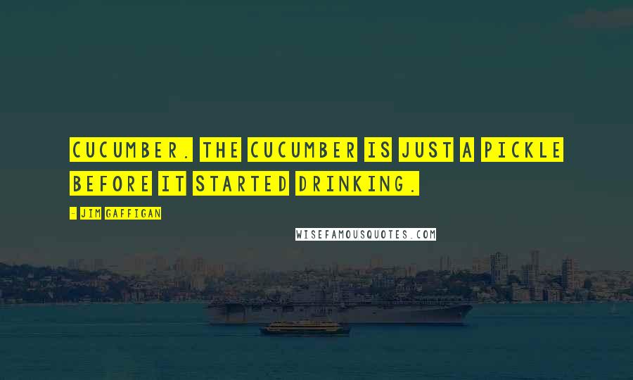 Jim Gaffigan Quotes: Cucumber. The cucumber is just a pickle before it started drinking.