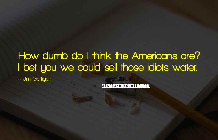 Jim Gaffigan Quotes: How dumb do I think the Americans are? I bet you we could sell those idiots water.