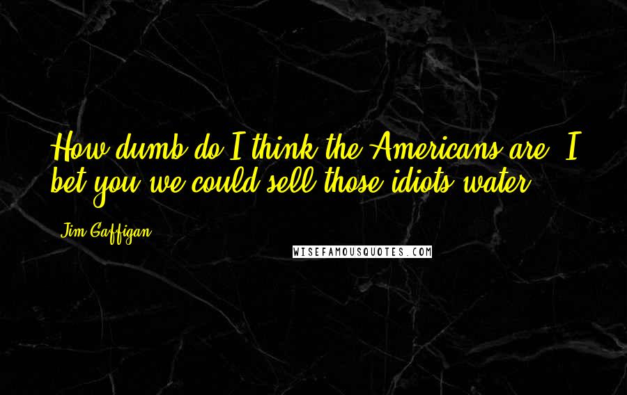 Jim Gaffigan Quotes: How dumb do I think the Americans are? I bet you we could sell those idiots water.