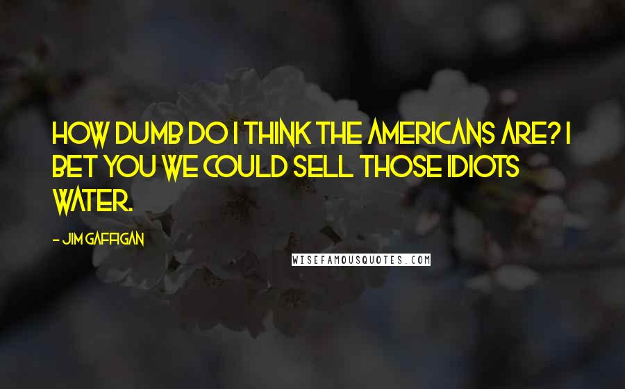 Jim Gaffigan Quotes: How dumb do I think the Americans are? I bet you we could sell those idiots water.