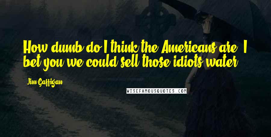 Jim Gaffigan Quotes: How dumb do I think the Americans are? I bet you we could sell those idiots water.