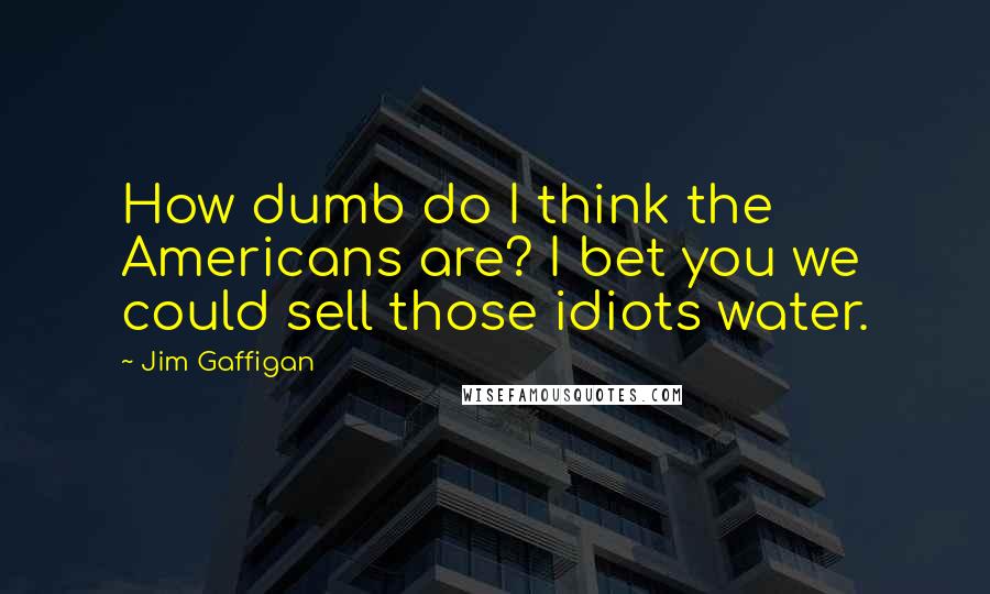 Jim Gaffigan Quotes: How dumb do I think the Americans are? I bet you we could sell those idiots water.