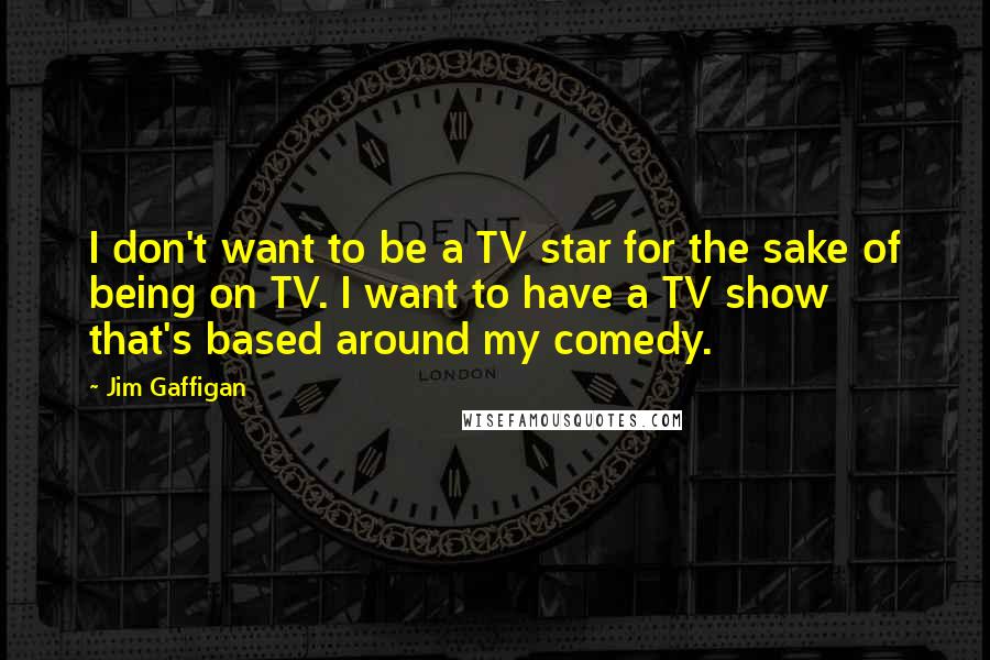 Jim Gaffigan Quotes: I don't want to be a TV star for the sake of being on TV. I want to have a TV show that's based around my comedy.