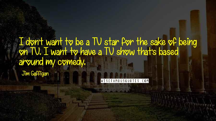 Jim Gaffigan Quotes: I don't want to be a TV star for the sake of being on TV. I want to have a TV show that's based around my comedy.