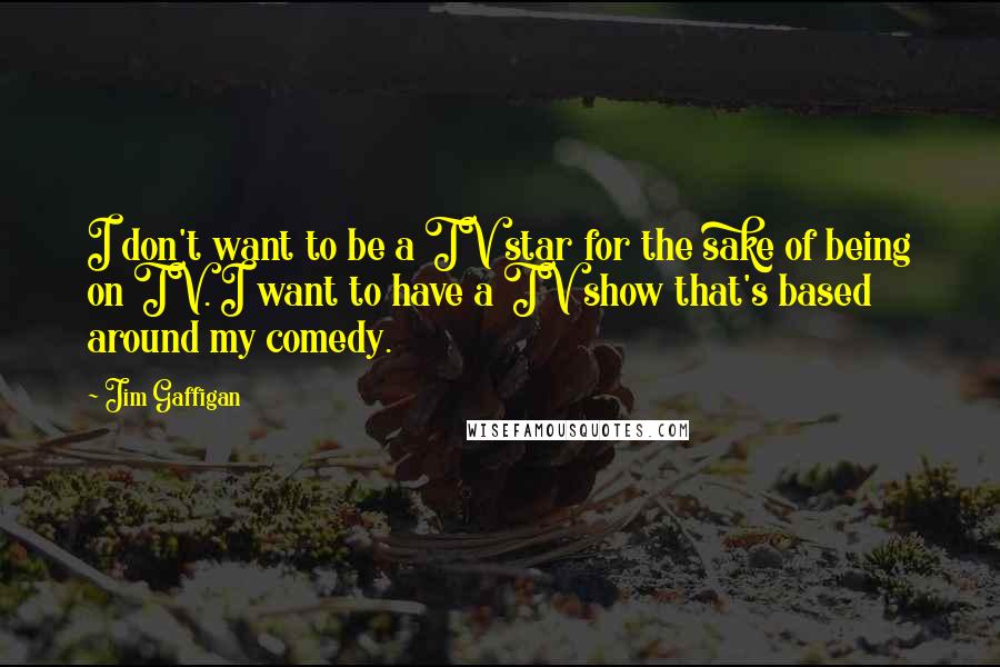 Jim Gaffigan Quotes: I don't want to be a TV star for the sake of being on TV. I want to have a TV show that's based around my comedy.