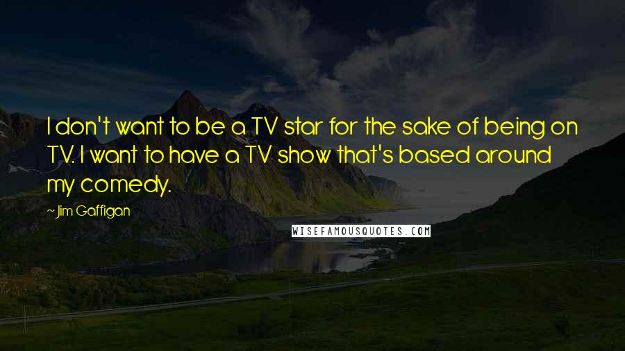 Jim Gaffigan Quotes: I don't want to be a TV star for the sake of being on TV. I want to have a TV show that's based around my comedy.