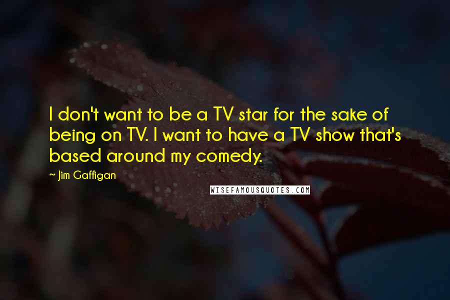 Jim Gaffigan Quotes: I don't want to be a TV star for the sake of being on TV. I want to have a TV show that's based around my comedy.