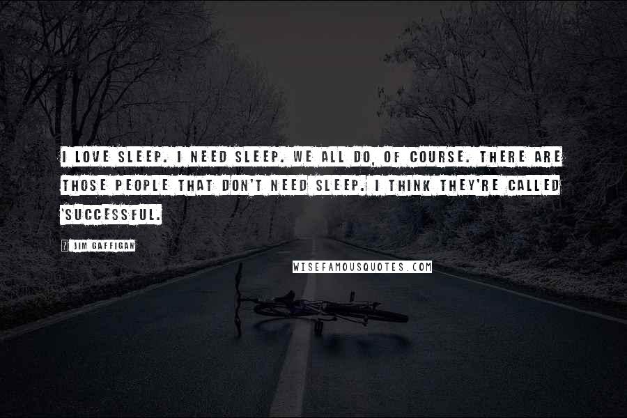 Jim Gaffigan Quotes: I love sleep. I need sleep. We all do, of course. There are those people that don't need sleep. I think they're called 'successful.