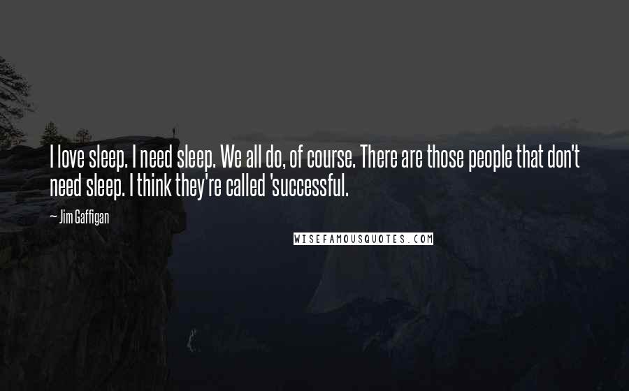 Jim Gaffigan Quotes: I love sleep. I need sleep. We all do, of course. There are those people that don't need sleep. I think they're called 'successful.