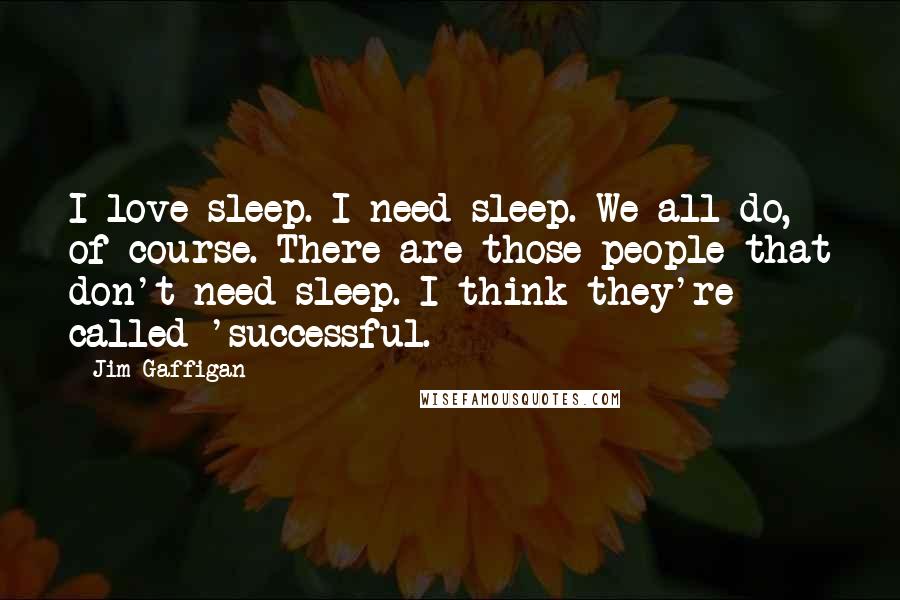 Jim Gaffigan Quotes: I love sleep. I need sleep. We all do, of course. There are those people that don't need sleep. I think they're called 'successful.