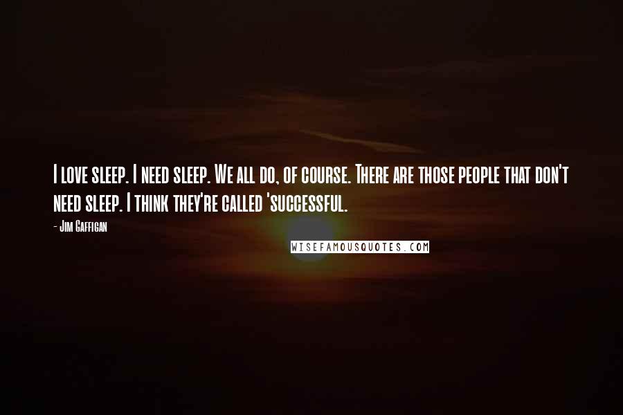 Jim Gaffigan Quotes: I love sleep. I need sleep. We all do, of course. There are those people that don't need sleep. I think they're called 'successful.