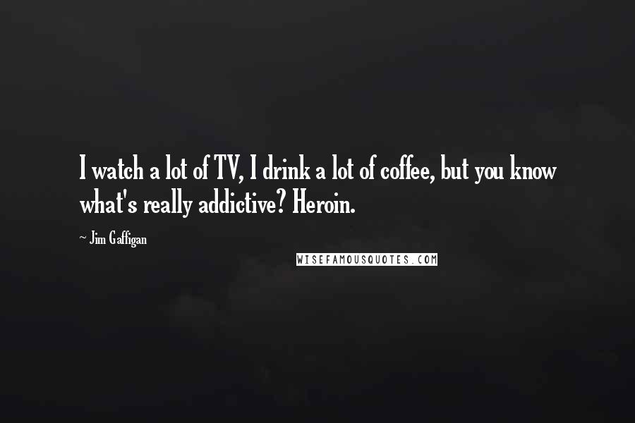 Jim Gaffigan Quotes: I watch a lot of TV, I drink a lot of coffee, but you know what's really addictive? Heroin.