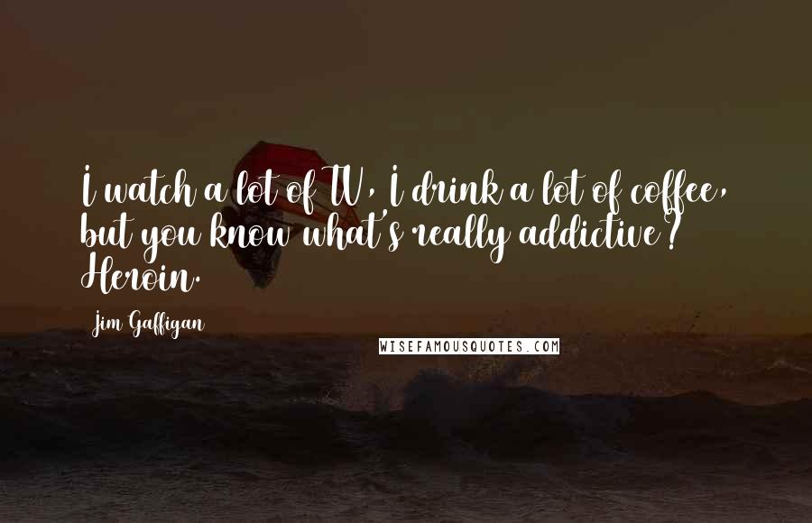 Jim Gaffigan Quotes: I watch a lot of TV, I drink a lot of coffee, but you know what's really addictive? Heroin.