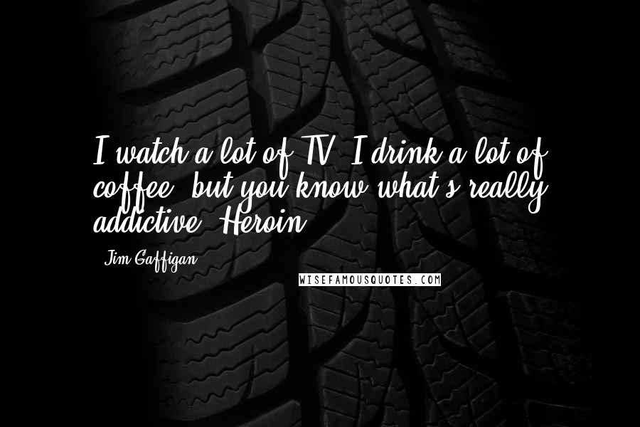 Jim Gaffigan Quotes: I watch a lot of TV, I drink a lot of coffee, but you know what's really addictive? Heroin.