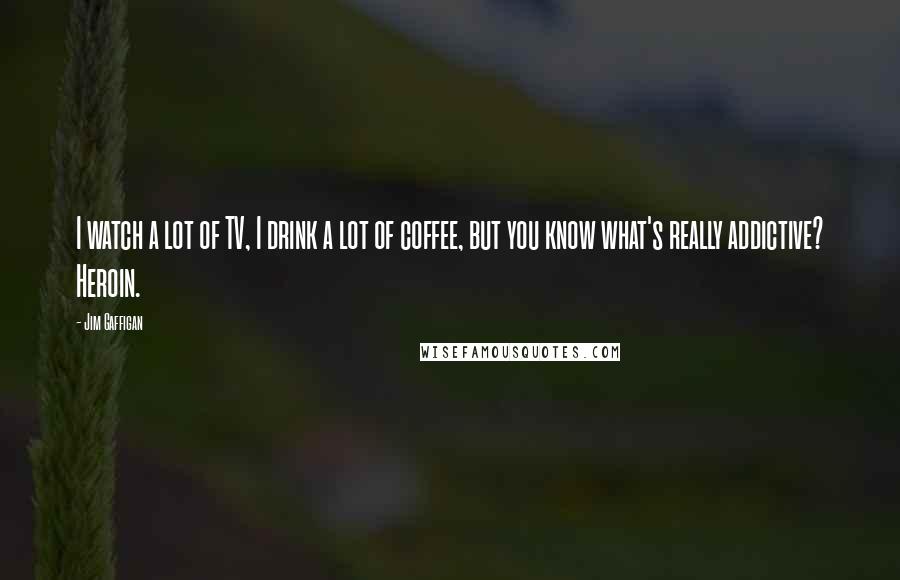 Jim Gaffigan Quotes: I watch a lot of TV, I drink a lot of coffee, but you know what's really addictive? Heroin.