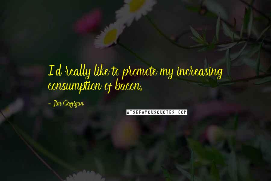 Jim Gaffigan Quotes: I'd really like to promote my increasing consumption of bacon.