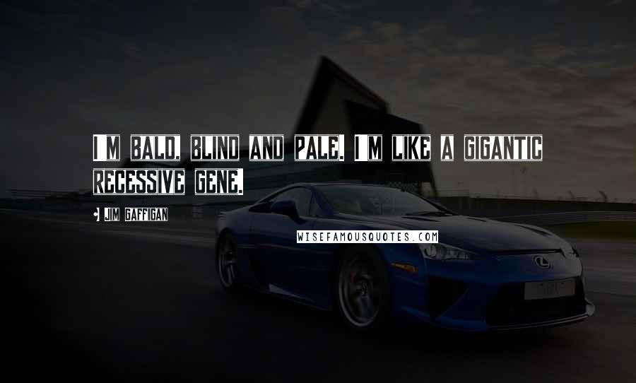 Jim Gaffigan Quotes: I'm bald, blind and pale. I'm like a gigantic recessive gene.