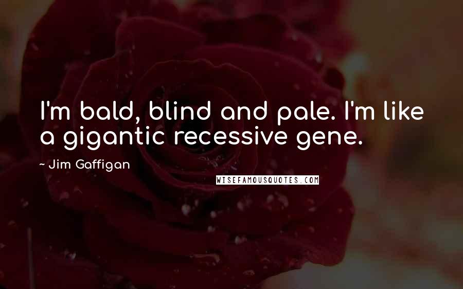 Jim Gaffigan Quotes: I'm bald, blind and pale. I'm like a gigantic recessive gene.