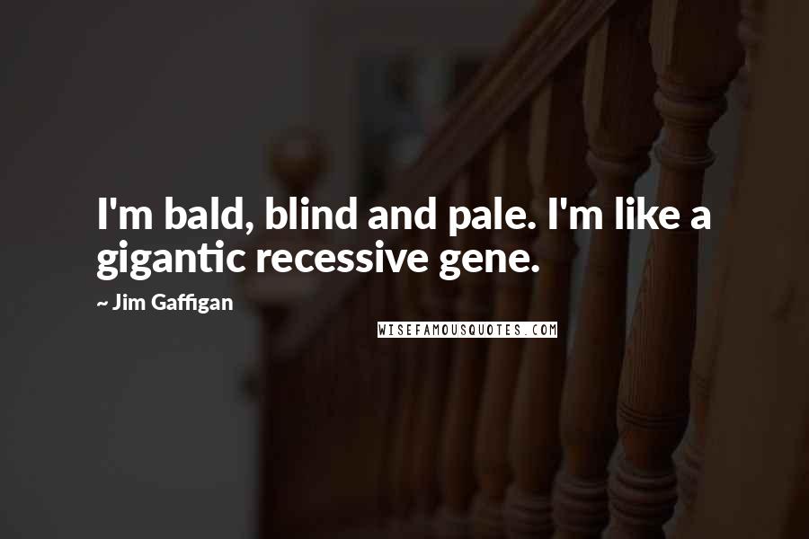 Jim Gaffigan Quotes: I'm bald, blind and pale. I'm like a gigantic recessive gene.