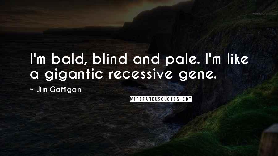 Jim Gaffigan Quotes: I'm bald, blind and pale. I'm like a gigantic recessive gene.