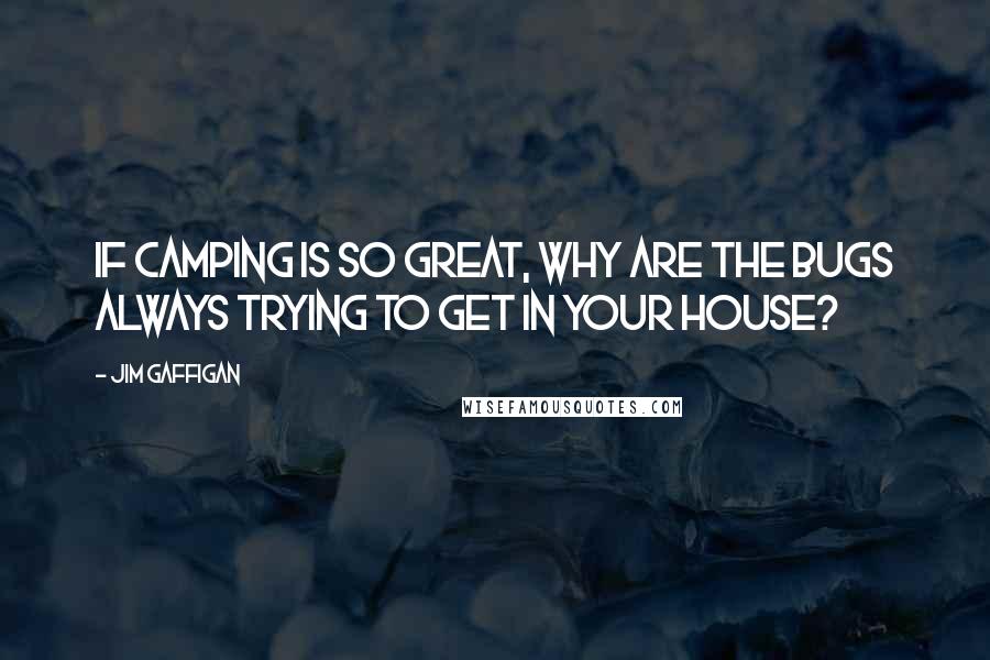 Jim Gaffigan Quotes: If camping is so great, why are the bugs always trying to get in your house?