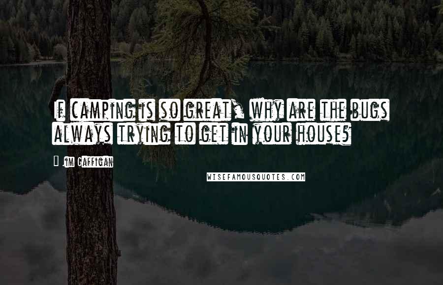 Jim Gaffigan Quotes: If camping is so great, why are the bugs always trying to get in your house?