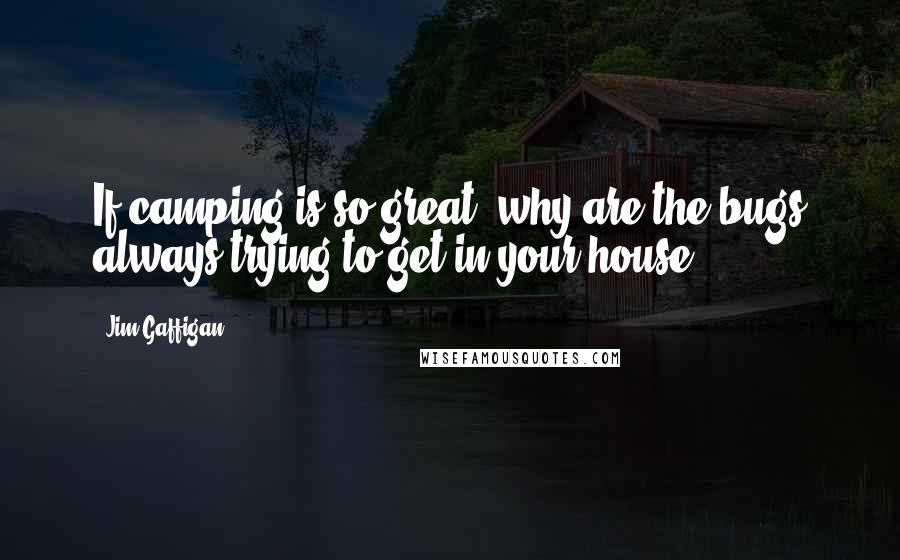 Jim Gaffigan Quotes: If camping is so great, why are the bugs always trying to get in your house?