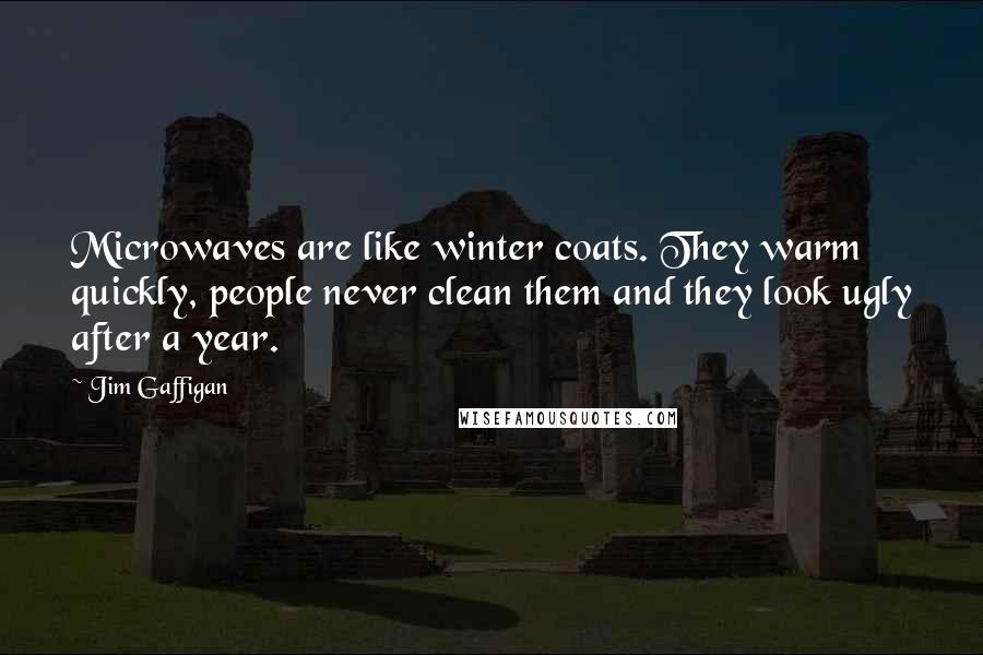 Jim Gaffigan Quotes: Microwaves are like winter coats. They warm quickly, people never clean them and they look ugly after a year.
