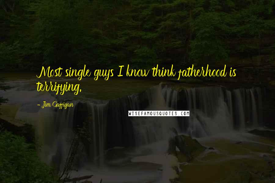 Jim Gaffigan Quotes: Most single guys I know think fatherhood is terrifying.