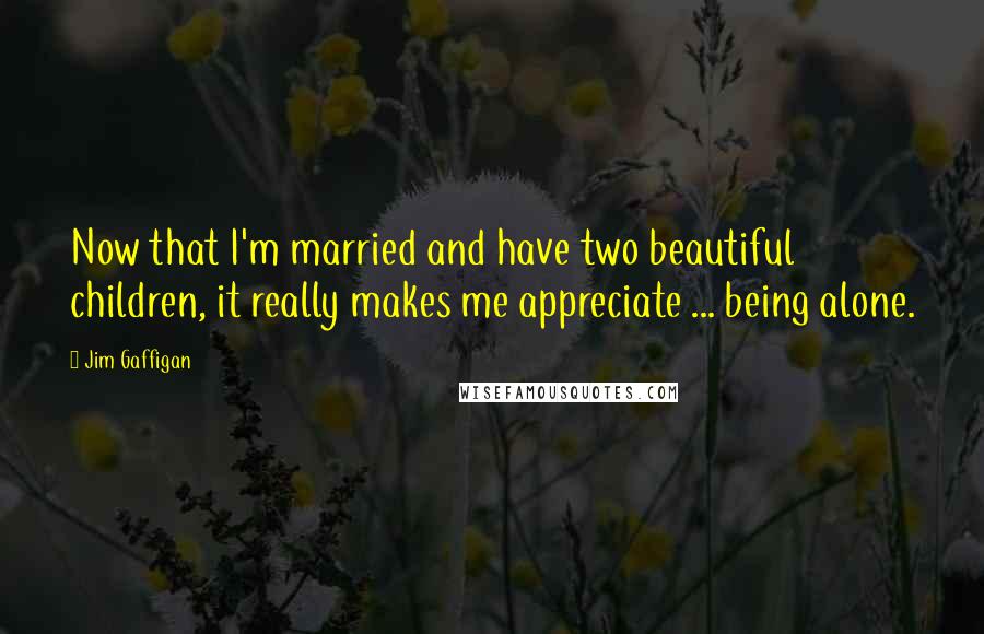 Jim Gaffigan Quotes: Now that I'm married and have two beautiful children, it really makes me appreciate ... being alone.