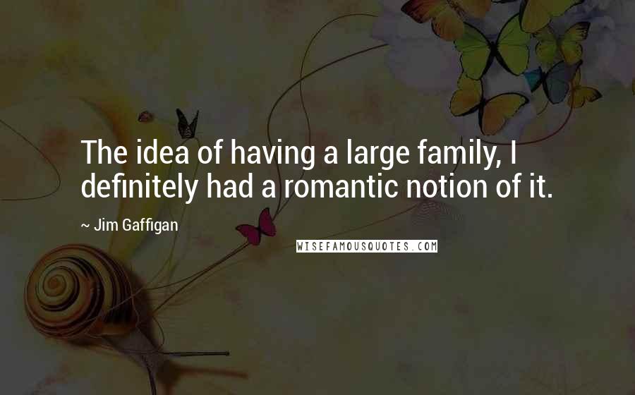 Jim Gaffigan Quotes: The idea of having a large family, I definitely had a romantic notion of it.