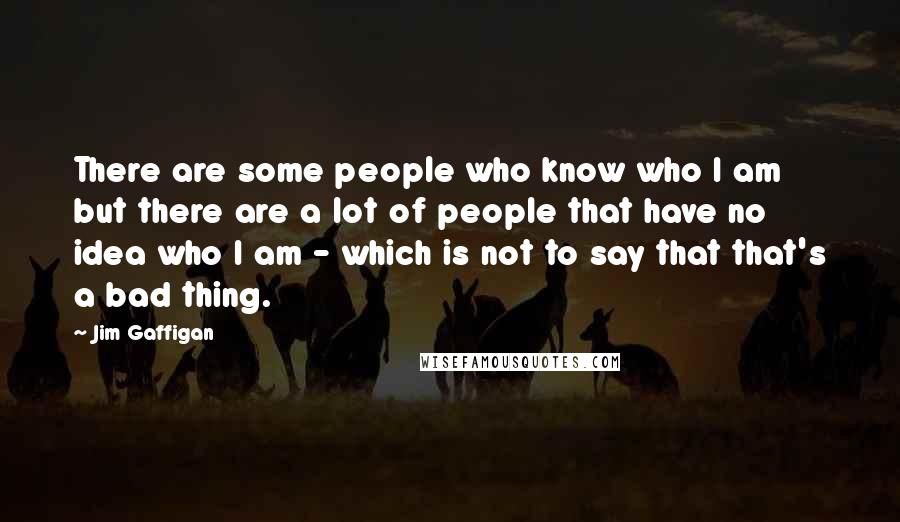 Jim Gaffigan Quotes: There are some people who know who I am but there are a lot of people that have no idea who I am - which is not to say that that's a bad thing.