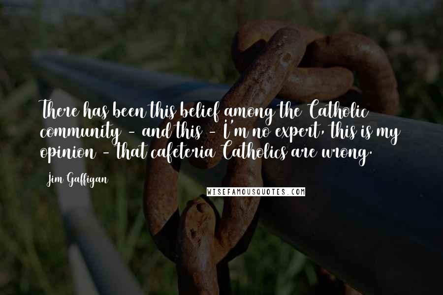 Jim Gaffigan Quotes: There has been this belief among the Catholic community - and this - I'm no expert, this is my opinion - that cafeteria Catholics are wrong.