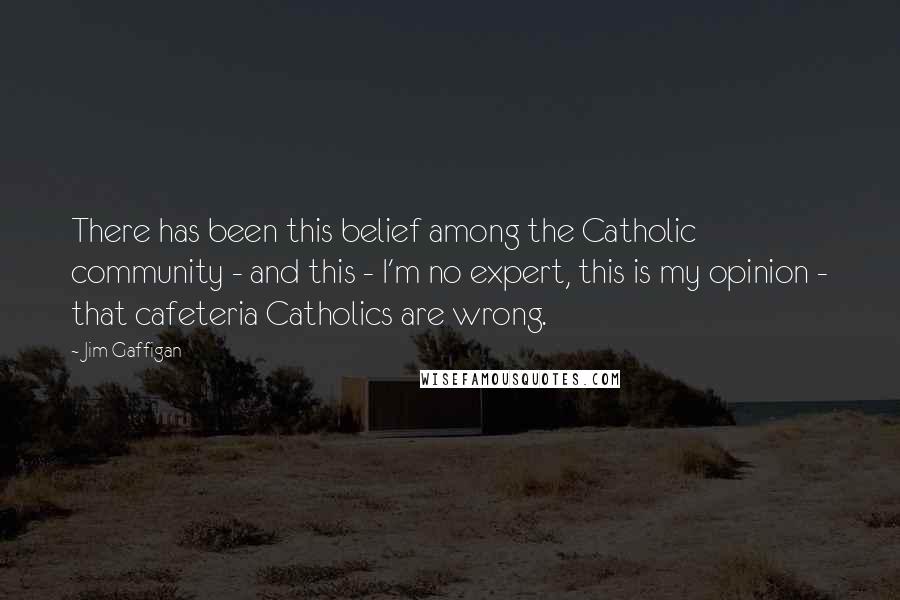 Jim Gaffigan Quotes: There has been this belief among the Catholic community - and this - I'm no expert, this is my opinion - that cafeteria Catholics are wrong.