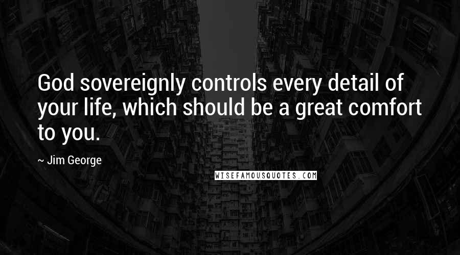 Jim George Quotes: God sovereignly controls every detail of your life, which should be a great comfort to you.