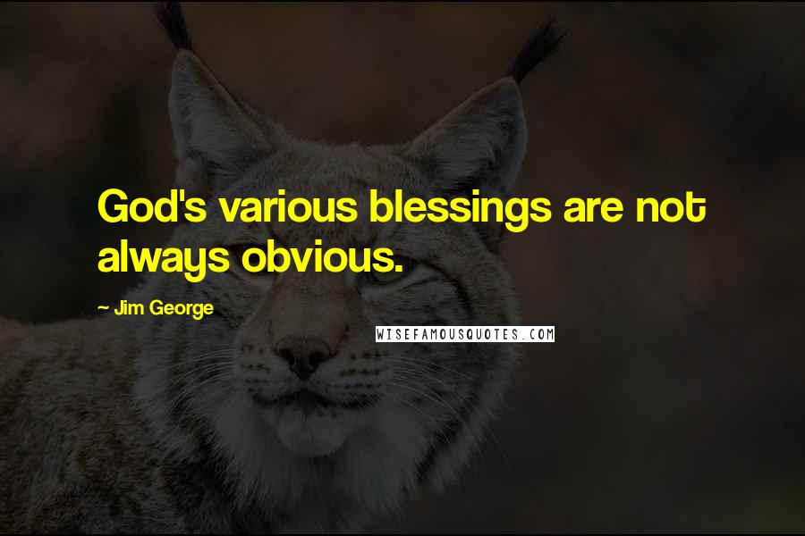 Jim George Quotes: God's various blessings are not always obvious.